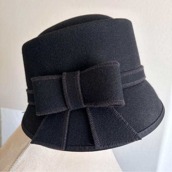 Scala Pronto Black 100% Wool Hat One Size EUC - Picture 5 of 13